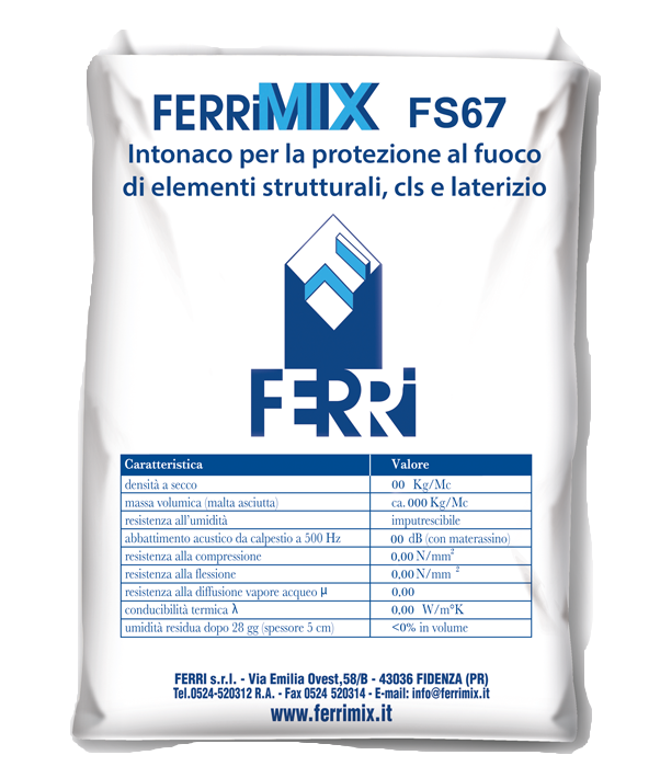 FS67 PROTHERM LIGHT intonaco intumescente antincendio Ferrimix